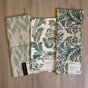 Pindler Green and Cream Fabric Samples